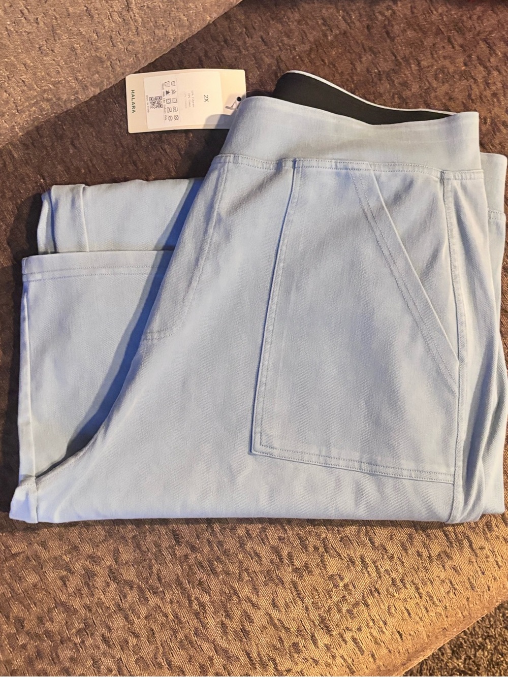 New! Halara Flex Ligh Blue Wide-Leg Cargo Pants - Picture 4 of 10